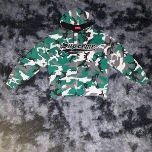 Supreme Quilted Zip Up Hoodie